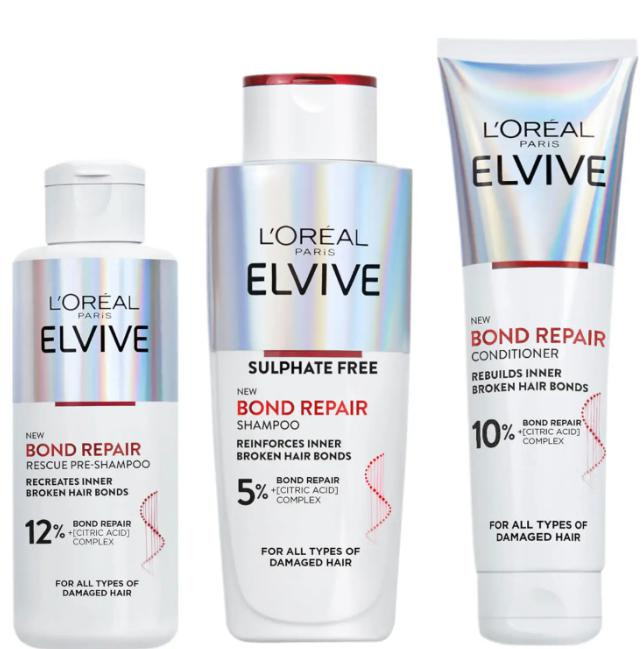 „L'Oréal Paris Elvital Bond Repair“ plaukų priežiūros priemonės